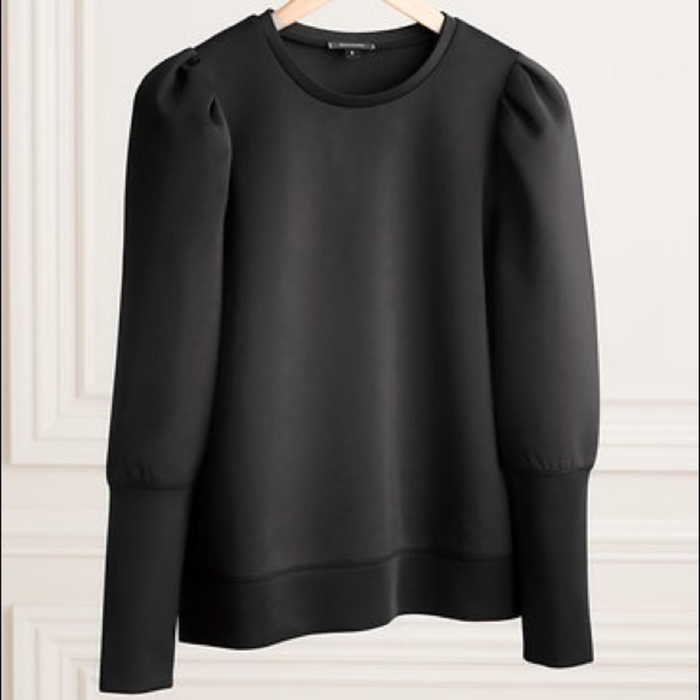 NEW! $84 Stella&Dot Neoprene Puff Sleeve Pullover